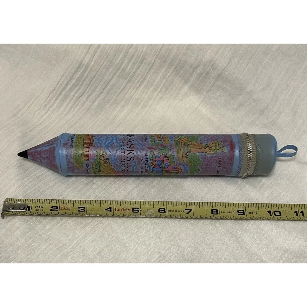 Vintage Nebraska Souvenir‎ Pencil Case Blue – Lincoln State Capitol Retro 1970s